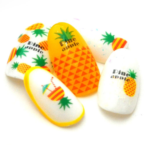 ネイルシール フルーツ パイン パイナップル 文字 ジュース 夏 | ジェルネイル ネイル ネイル用品 ジェル シール デコ用品 貼るだけ ジェルネイルシール ネイルアート ジェルネイルアート ネイルグッズ ネイル工房