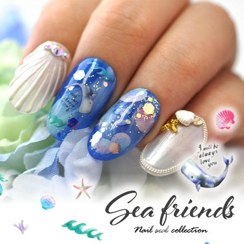ジェルネイル・ネイルシール Mai ネイルシール マーメイド 海 くじら シェル ヒトデ マリン | ジェル