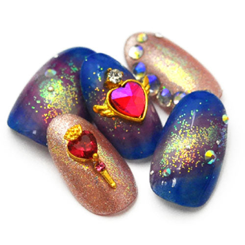 ネイルパーツ ハート 美少女 魔法 スティック | ネイル ジェルネイル パーツ ネイル用品 デコ ネイルジュエリー ゴールド ネイルアート デコパーツ メタル ジェル ジェルネイルパーツ メタルパーツ ジュエリー ジェルネイル用品 アート セルフネイル