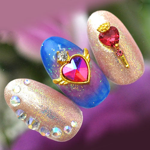 ネイルパーツ ハート 美少女 魔法 スティック | ネイル ジェルネイル パーツ ネイル用品 デコ ネイルジュエリー ゴールド ネイルアート デコパーツ メタル ジェル ジェルネイルパーツ メタルパーツ ジュエリー ジェルネイル用品 アート セルフネイル