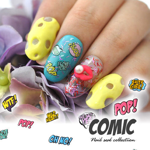 ネイルシール 文字ネイルシール ポップ アメコミ マンガ 噴出し