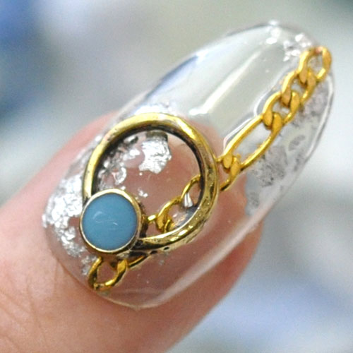 ネイルパーツ ターコイズ メタルパーツ フレーム リング アンティーク | ネイル ジェルネイル パーツ ネイル用品 デコ ネイルジュエリー ゴールド ネイル工房 ネイルアート ネイルグッズ デコパーツ ジェルネイルアート メタル ジェル ジェルネイルパーツ