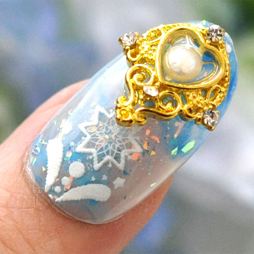 メタルパーツ　フレーム ハート ティアラ ネイルパーツ ( ゴールド )　ネイルパーツ ジュエリー パーツ メタルパーツ ビジュー | ネイル パーツ ネイル用品 デコ ネイルジュエリー ネイルアート ネイルグッズ デコパーツ ネイル工房 メタル ジェル パール