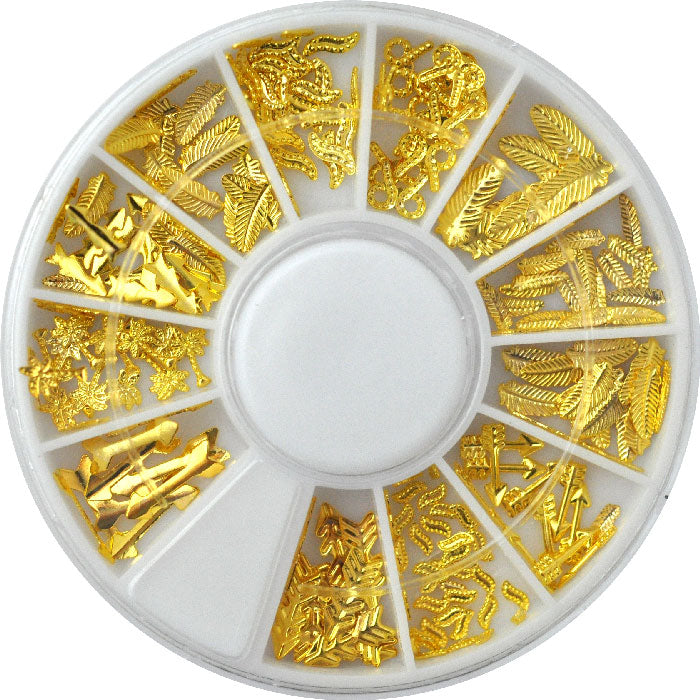 スタッズ ラインストーン お試しセット ウェスタン風 フェザー ケース付き |ネイル パーツ ジェル ネイルパーツ ネイル用品 スタッズ メタルパーツ ゴールド メタル ストーンセット ストーン セット ジェルネイル ネイル ネイル工房