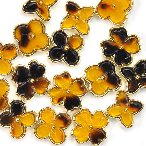 べっ甲 フラワー 3個入 メタルパーツ 選べる4種類  | ネイル ジェルネイル パーツ ネイル用品 デコ ネイルジュエリー ネイルパーツ 鼈甲 ネイルアート ネイルグッズ  ジェルネイルアート デコレーション ジェル ジェルネイルパーツ ジェルネイル用品 べっこう ネイル工房