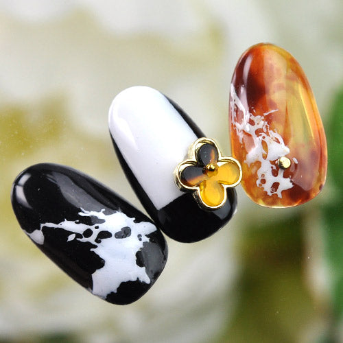 べっ甲 フラワー 3個入 メタルパーツ 選べる4種類  | ネイル ジェルネイル パーツ ネイル用品 デコ ネイルジュエリー ネイルパーツ 鼈甲 ネイルアート ネイルグッズ  ジェルネイルアート デコレーション ジェル ジェルネイルパーツ ジェルネイル用品 べっこう ネイル工房