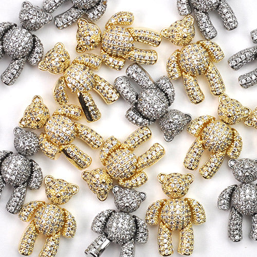 ネイルパーツ 手足が動くクマ くま ジルコニア テディベア くまさん 立体 メタルパーツ | ジェルネイル ネイル パーツ ジェル ネイル用品 ネイルジュエリー メタル  ネイルアート ジュエリーネイル ネイルグッズ ネイル工房