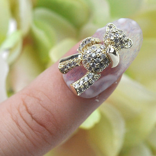 ネイルパーツ 手足が動くクマ くま ジルコニア テディベア くまさん 立体 メタルパーツ | ジェルネイル ネイル パーツ ジェル ネイル用品 ネイルジュエリー メタル  ネイルアート ジュエリーネイル ネイルグッズ ネイル工房