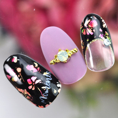 ネイルパーツ 2個入 ネイルジュエリー 1粒ストーン指輪 ネイルアクセサリー|ジェルネイル  ネイル パーツ ネイル用品 ジェル ストーン ラインストーン ネイルジュエリー オパール パール アート ジェルネイルパーツ クリスタル 宝石ネイル ネイル工房