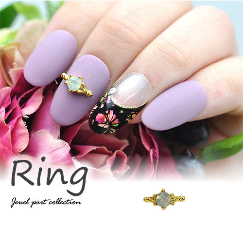 ネイルパーツ 2個入 ネイルジュエリー 1粒ストーン指輪 ネイルアクセサリー|ジェルネイル  ネイル パーツ ネイル用品 ジェル ストーン ラインストーン ネイルジュエリー オパール パール アート ジェルネイルパーツ クリスタル 宝石ネイル ネイル工房