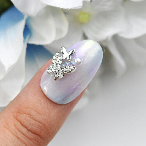 蝶々 5個入 メタルパーツ ネイルジュエリー ネイルパーツ  ゴールド  シルバー 蝶 フラワーアート ネイルアート | ジェルネイル ネイル パーツ 花 ジェル ネイル用品 メタル デコパーツ ジュエリーネイル ゴールドパーツ シルバーパーツ ジェルネイルパーツ ネイル工房