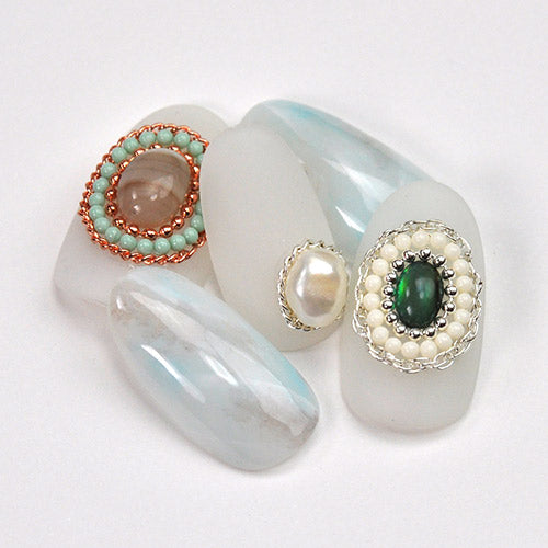 お試しセット 12格 チェーン ネイルパーツ  メタルパーツ ネイルアート | ジェルネイル ネイル パーツ セット ジェル ネイル用品 フレーム ネイルジュエリー デコ メタル  カーブ ゴールドパーツ | パーツセット ネイル工房