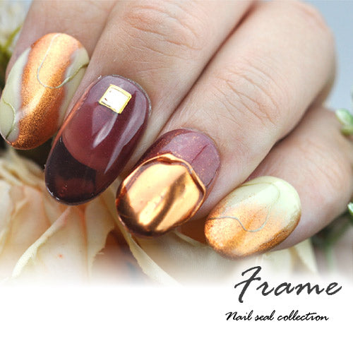 ネイルシール ネイル工房 ライン フレーム ドット ゴールド