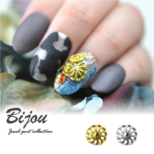 ネイルパーツ 5個 メタルパーツ 立体 風車 フラワー 3D ネイルパーツ