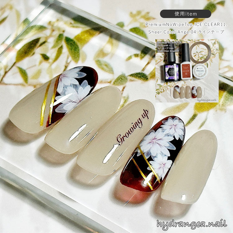 ネイルシール アンバサダーコラボ×TOMOさん フラワー ホワイト 透け感 グラデーション  | ジェルネイル ネイル ネイル用品 ジェル シール デコ用品 貼るだけ ジェルネイルシール  ネイルアート ジェルネイルアート ネイルグッズ ネイル工房