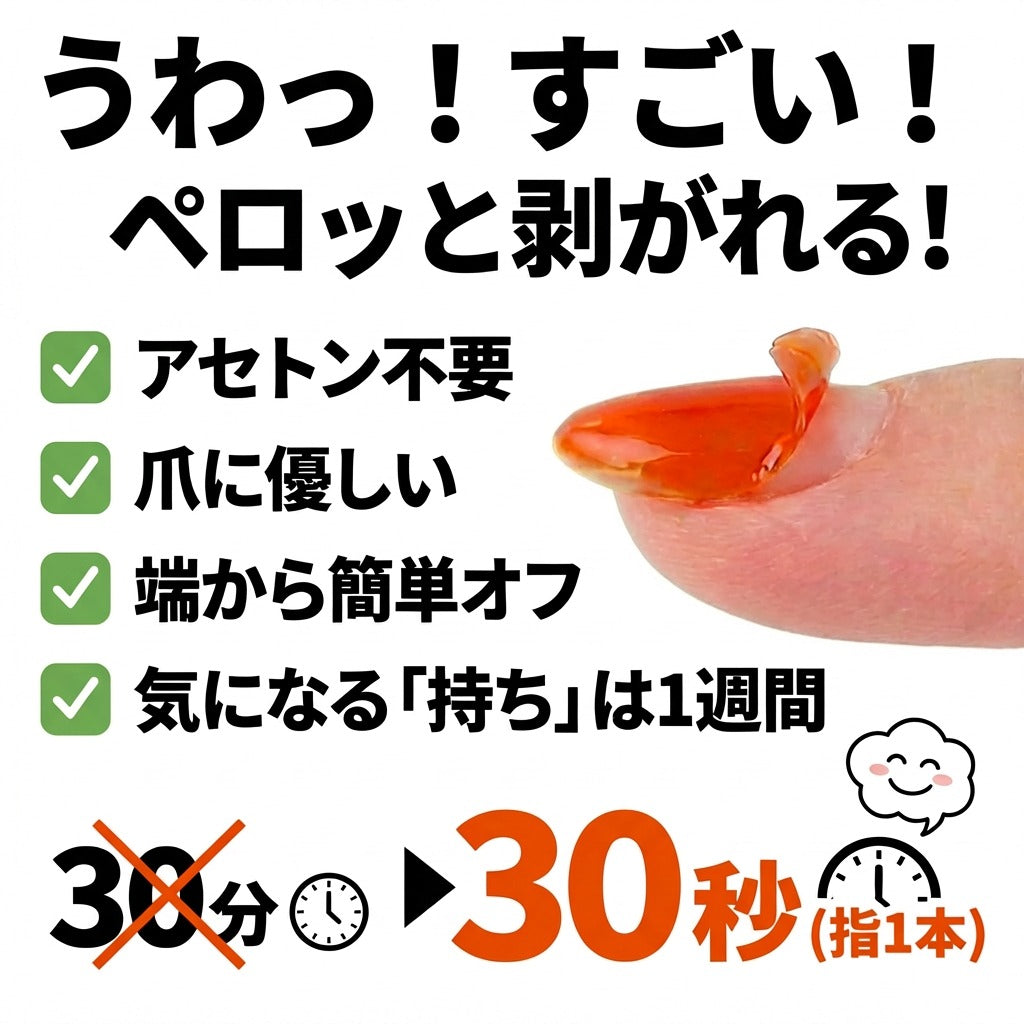 【ペロリンベストセラー】【おひとり様１セット限定】【3本セット】ピールオフベースジェル“ペロリン”ベースに塗ってジェルネイルをするだけで剥がせる！ぺろりん剥がし|ジェルネイルベースクリアジェルネイルピールオフジェルジェルネイル工房