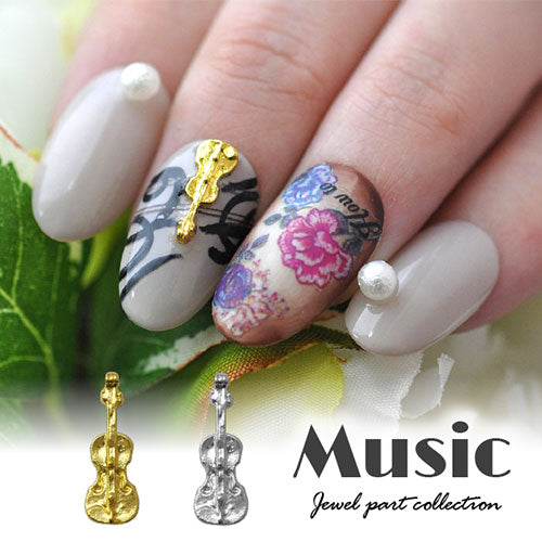 コルク半ネイルパーツ ネイルパーツ 音楽 ギター バイオリン ネイルアート ネイル