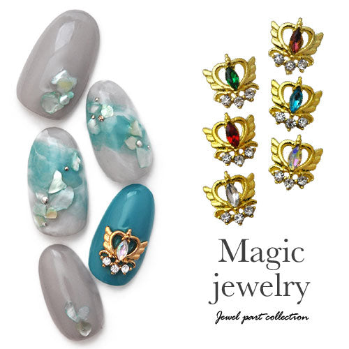 コンパクトミラージュエリー 2個 魔法 クリスタル ネイルアート ネイルジュエリー ゴールド ジェルネイル メタルパーツ | ネイル パーツ ネイル用品 ネイルパーツ ミラー メタル ゴールドパーツ ジェルネイルパーツ セルフ ジェルネイル用品 ジュエリー ネイル工房