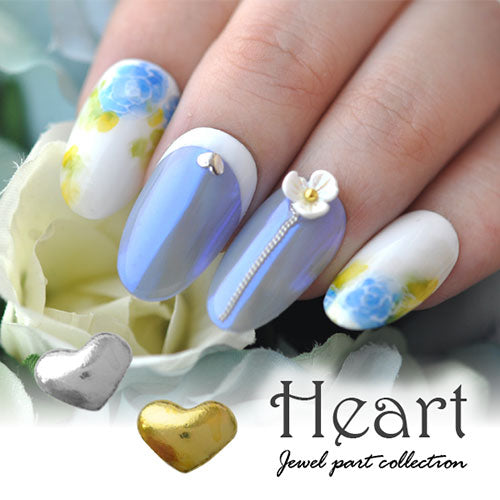 メタルスタッズ ハート4×3mm ゴールド シルバー ラインストーン | ジェルネイル ジェル ネイル ネイルパーツ パーツ ネイル用品 ストーン ラインストーン メタルパーツ メタルスタッズ ネイルアート ネイルジュエリー アート ネイル工房