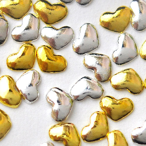 メタルスタッズ ハート4×3mm ゴールド シルバー ラインストーン | ジェルネイル ジェル ネイル ネイルパーツ パーツ ネイル用品 ストーン ラインストーン メタルパーツ メタルスタッズ ネイルアート ネイルジュエリー アート ネイル工房