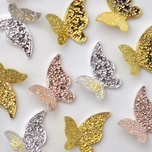 蝶々 5個入 立体 メタルパーツ ネイルジュエリー ネイルパーツ ( ゴールド / シルバー / ピンク ) 蝶 フラワーアート ネイルアート |ジェルネイル ネイル パーツ 花 ジェル ネイル用品 メタル デコパーツ ジュエリーネイル ゴールドパーツ ジェルネイルパーツ ネイル工房