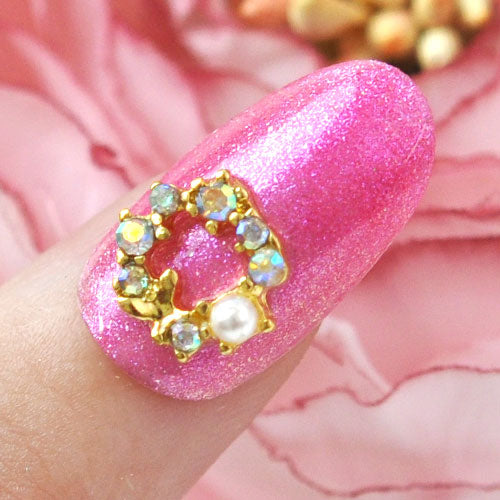 ネイルパーツ 2個入 フレーム 蝶々 リース ビジュー ネイルアート ネイルジュエリー ジェルネイル メタルパーツ | ネイル パーツ ネイルパーツ ジェル ネイル用品 ゴージャス ジュエリーネイル ネイルグッズ ネイル工房