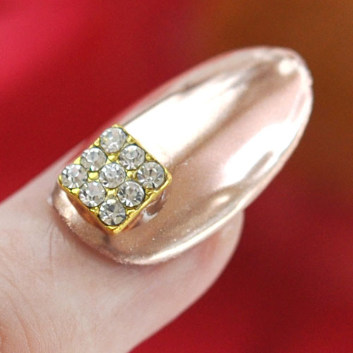 ネイルパーツ 四角 プレート パーツ 2個 ネイルアート ネイルジュエリー ジェルネイル メタルパーツ | ネイル パーツ ネイルパーツ ジェル ネイル用品 ハンドメイド デコ メタル  ジュエリーネイル ネイル工房