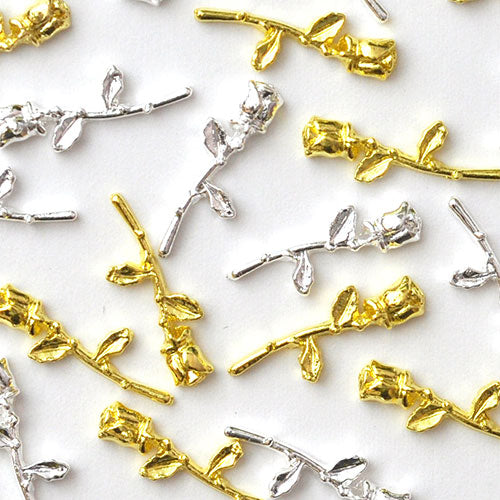 メタルパーツ フラワー お花 薔薇 ネイルアート ネイルジュエリー ゴールド シルバー シンプル ジェルネイル フラワーアート | ネイル パーツ ネイルパーツ ジェル ネイル用品  ジュエリーネイル ネイルグッズ フラワーパーツ ネイル工房