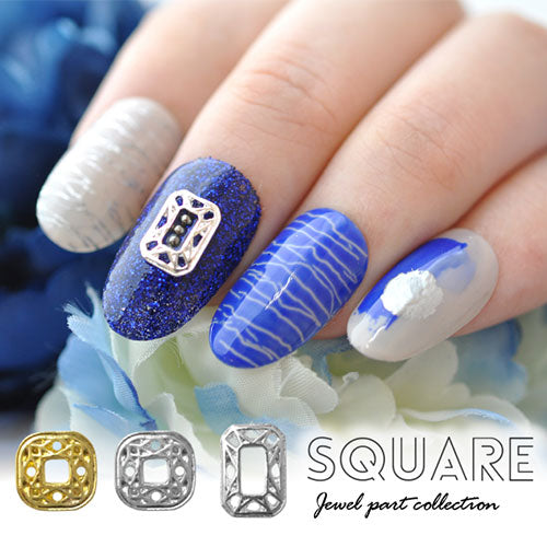 ネイルパーツ ( ゴールド / シルバー ) フレーム ダイヤモンド スクエア 四角 メタルパーツ ネイルパーツ ネイルアート ゴールド メタル デコ | ジェルネイル ネイル パーツ ジェル ネイル用品  ネイル工房