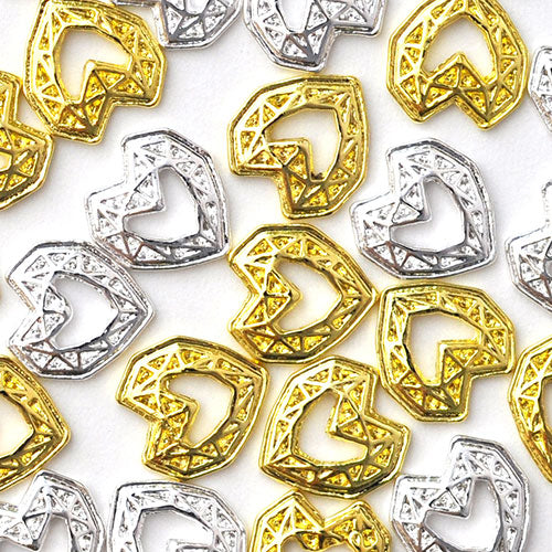 ネイルパーツ ( ゴールド / シルバー ) フレーム ダイヤモンド ハート メタルパーツ ネイルパーツ ネイルアート ゴールド メタル デコ | ジェルネイル ネイル パーツ ジェル ネイル用品  ネイル工房