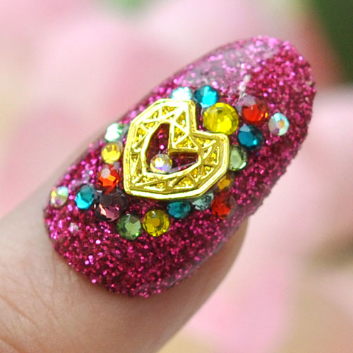 ネイルパーツ ( ゴールド / シルバー ) フレーム ダイヤモンド ハート メタルパーツ ネイルパーツ ネイルアート ゴールド メタル デコ | ジェルネイル ネイル パーツ ジェル ネイル用品  ネイル工房