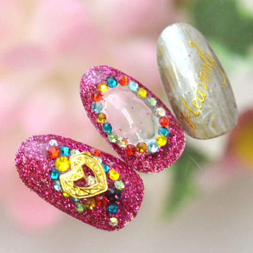 ネイルパーツ ( ゴールド / シルバー ) フレーム ダイヤモンド ハート メタルパーツ ネイルパーツ ネイルアート ゴールド メタル デコ | ジェルネイル ネイル パーツ ジェル ネイル用品  ネイル工房