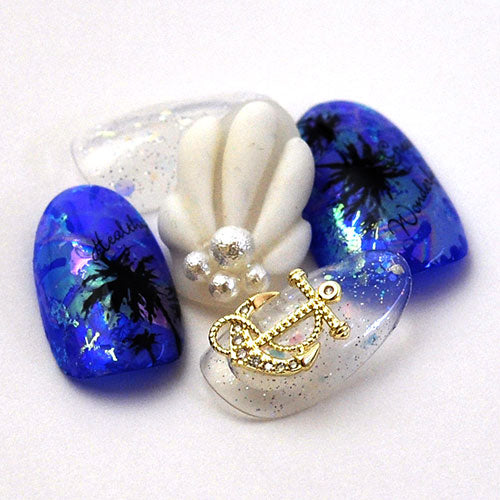 ネイルパーツ メタルパーツ マリンパーツ ネイルジュエリー  ゴールド 碇 ジルコニア | メタル ネイル パーツ ジェルネイル ネイル用品 ネイルパーツ ジェル シェル スタッズ 夏 マリン シェルパーツ メタルスタッズ ネイル工房