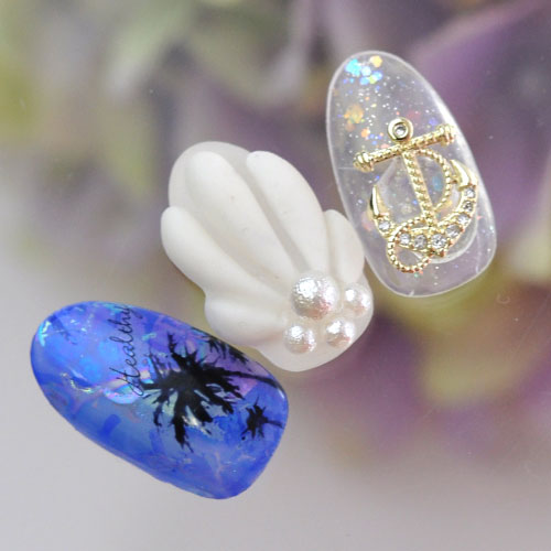 ネイルパーツ メタルパーツ マリンパーツ ネイルジュエリー  ゴールド 碇 ジルコニア | メタル ネイル パーツ ジェルネイル ネイル用品 ネイルパーツ ジェル シェル スタッズ 夏 マリン シェルパーツ メタルスタッズ ネイル工房