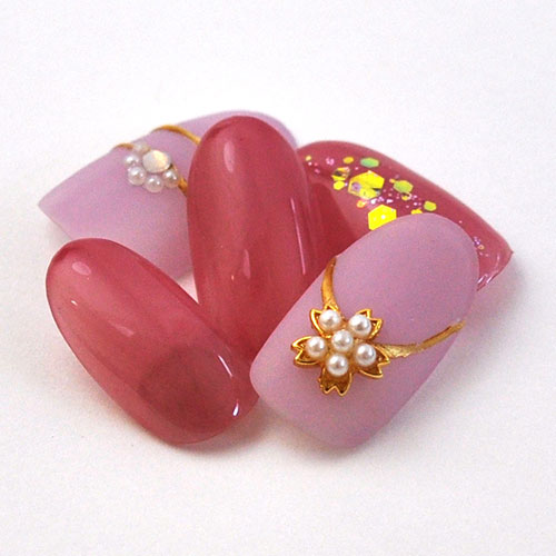 ネイルパーツ さくら 桜 フラワー パーツ 2個 ネイルアート ネイルジュエリー リボン ジェルネイル メタルパーツ | ネイル パーツ ネイルパーツ ジェル ネイル用品 ハンドメイド デコ メタル  ジュエリーネイル ネイル工房