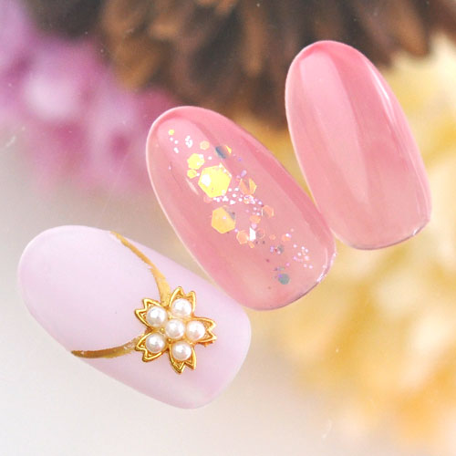 ネイルパーツ さくら 桜 フラワー パーツ 2個 ネイルアート ネイルジュエリー リボン ジェルネイル メタルパーツ | ネイル パーツ ネイルパーツ ジェル ネイル用品 ハンドメイド デコ メタル  ジュエリーネイル ネイル工房