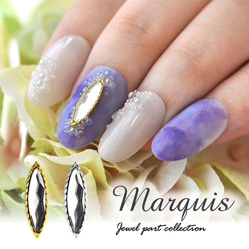 ネイルパーツ 2個 メタルパーツ ネイルジュエリー マーキス スティック 棒 プレート クリスタル | メタル ネイル パーツ ジェルネイル ネイル用品 ネイルパーツ ジェル メタルスタッズ ネイル工房