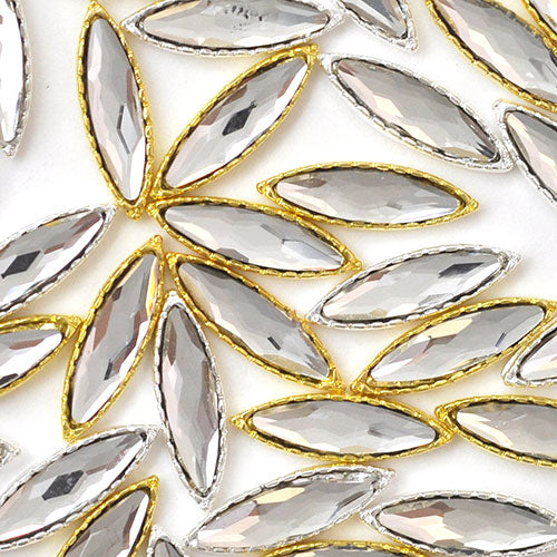 ネイルパーツ 2個 メタルパーツ ネイルジュエリー マーキス スティック 棒 プレート クリスタル | メタル ネイル パーツ ジェルネイル ネイル用品 ネイルパーツ ジェル メタルスタッズ ネイル工房