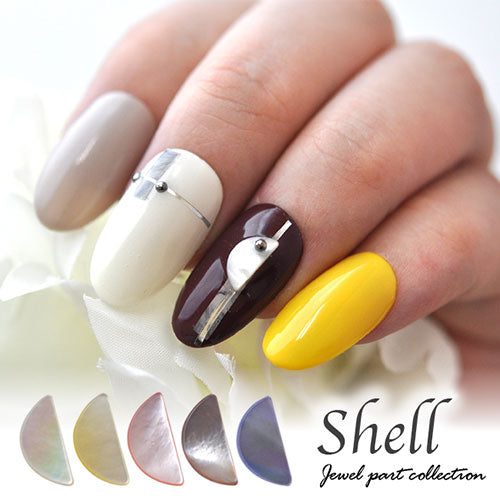 ネイルパーツ シェル パール 半円 天然貝 ネイルアート かわいい シェル 3個入 | ジェルネイル ネイル パーツ ジェル ネイル用品 パールストーン デコ ハンドメイド レジン ハンドメイドアクセサリー ネイルグッズ ネイル工房