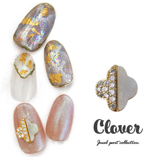 ネイルパーツ メタルパーツ ネイルジュエリー オパール  クローバー フラワー ジルコニア オパール | メタル ネイル パーツ ジェルネイル ネイル用品 ネイルパーツ ジェル メタルスタッズ ネイル工房