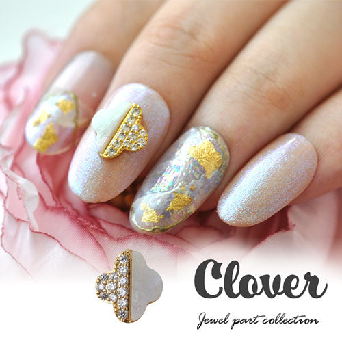 ネイルパーツ メタルパーツ ネイルジュエリー オパール  クローバー フラワー ジルコニア オパール | メタル ネイル パーツ ジェルネイル ネイル用品 ネイルパーツ ジェル メタルスタッズ ネイル工房