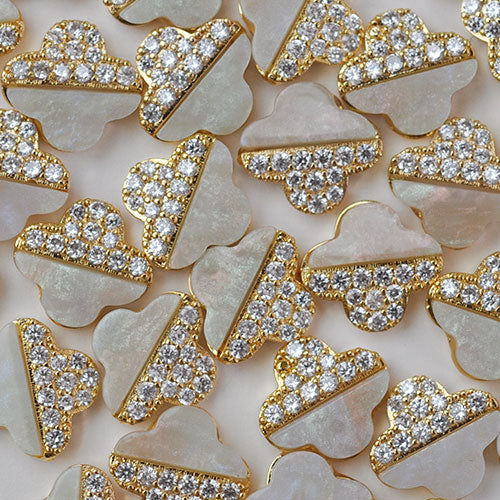 ネイルパーツ メタルパーツ ネイルジュエリー オパール  クローバー フラワー ジルコニア オパール | メタル ネイル パーツ ジェルネイル ネイル用品 ネイルパーツ ジェル メタルスタッズ ネイル工房