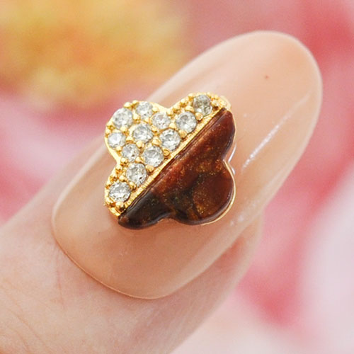 ネイルパーツ メタルパーツ ネイルジュエリー べっ甲 ウッド クローバー フラワー ジルコニア オパール | メタル ネイル パーツ ジェルネイル ネイル用品 ネイルパーツ ジェル メタルスタッズ ネイル工房