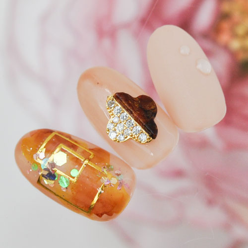 ネイルパーツ メタルパーツ ネイルジュエリー べっ甲 ウッド クローバー フラワー ジルコニア オパール | メタル ネイル パーツ ジェルネイル ネイル用品 ネイルパーツ ジェル メタルスタッズ ネイル工房