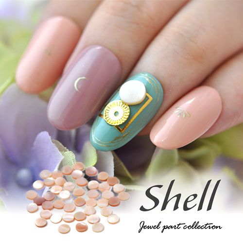 ネイルパーツ シェル パール ラウンド プレート ピンク 天然貝 ネイルアート かわいい シェル 2個入 | ジェルネイル ネイル パーツ ジェル ネイル用品 パールストーン デコ ハンドメイド レジン ハンドメイドアクセサリー ネイルグッズ ネイル工房