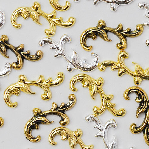 模様 紋章 メタルパーツ ネイルジュエリー ネイルパーツ ( ゴールド / シルバー )  ネイルアート メタル |ジェルネイル ネイル用品 ジェル  ゴールドパーツ ネイル パーツ シルバーパーツ ネイル工房