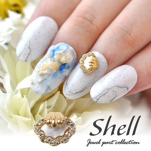 ネイルパーツ メタルパーツ マリンパーツ ネイルジュエリー  ゴールド ロケットペンダント 天然貝 3D シェル 貝 ジルコニア | メタル ネイル パーツ ジェルネイル ネイル用品 ネイルパーツ ジェル シェル スタッズ 夏 マリン シェルパーツ メタルスタッズ ネイル工房