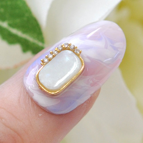 ネイルパーツ メタルパーツ ネイルジュエリー オパール クリア プレート ジルコニア | メタル オパール ネイル パーツ ジェルネイル ネイル用品 ネイルパーツ ジェル メタルスタッズ ネイル工房