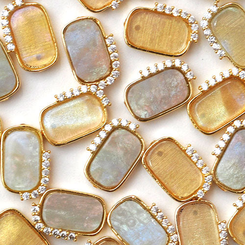 ネイルパーツ メタルパーツ ネイルジュエリー オパール クリア プレート ジルコニア | メタル オパール ネイル パーツ ジェルネイル ネイル用品 ネイルパーツ ジェル メタルスタッズ ネイル工房