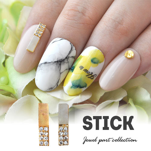 ネイルパーツ メタルパーツ ネイルジュエリー スティック 棒 プレート ジルコニア | メタル オパール ネイル パーツ ジェルネイル ネイル用品 ネイルパーツ ジェル メタルスタッズ ネイル工房